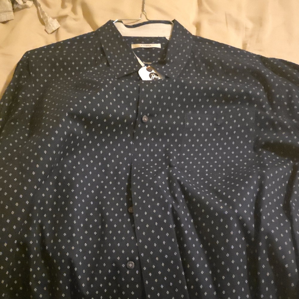 Elegant Dark Blue Patterned Men's Shirt